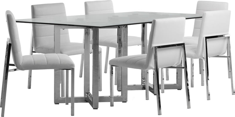 Amalfi Metal Back Chair in White Leather