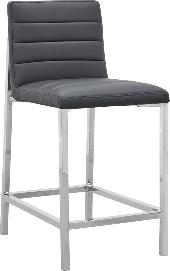 Amalfi Metal Back Counter Stool in Cobalt Leather