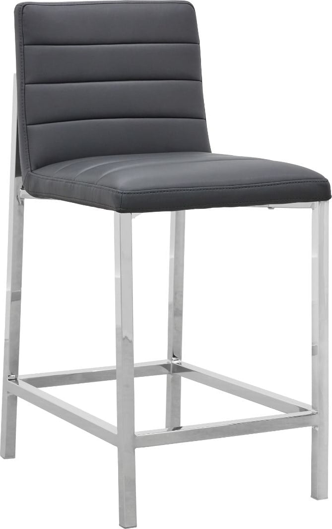 Amalfi Metal Back Counter Stool in Cobalt Leather