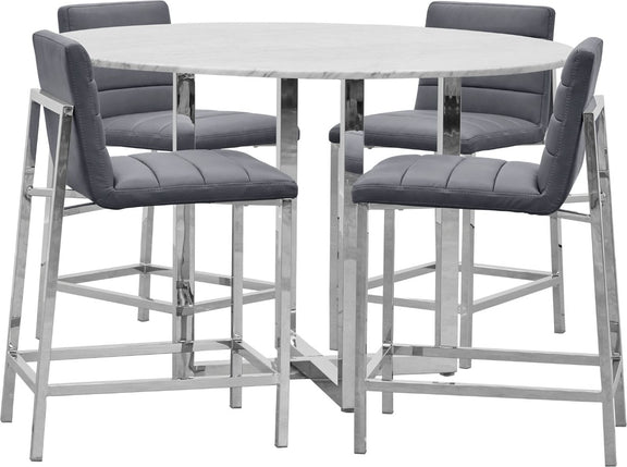 Amalfi Metal Back Counter Stool in Cobalt Leather