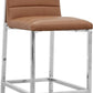 Amalfi Metal Back Counter Stool in Cognac Leather