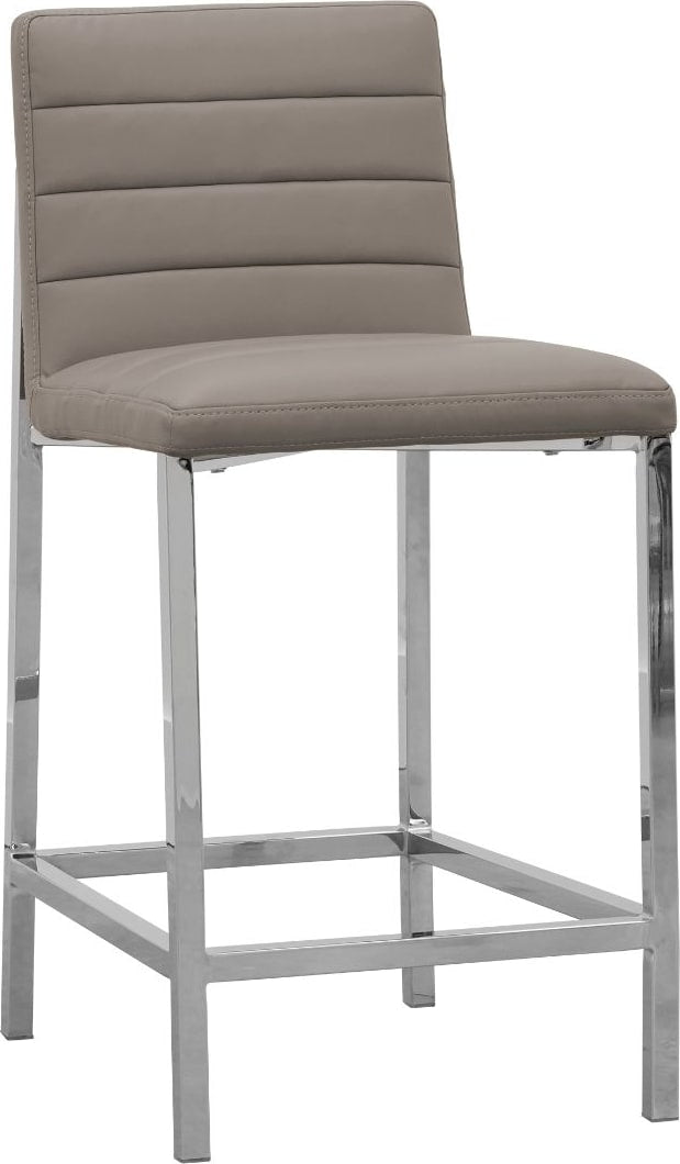 Amalfi Metal Back Counter Stool in Taupe Leather
