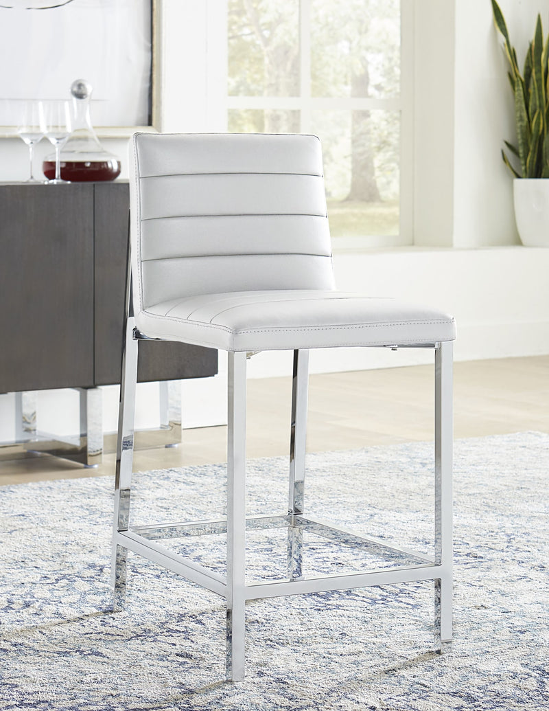 Amalfi Metal Back Counter Stool in White Leather