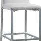 Amalfi Metal Back Counter Stool in White Leather