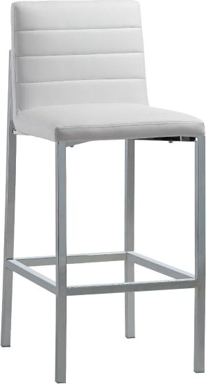 Amalfi Metal Back Counter Stool in White Leather