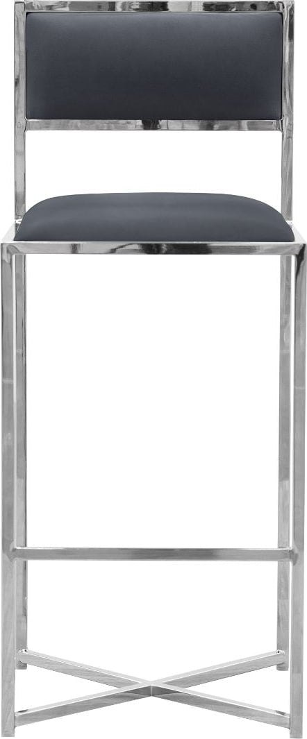 Amalfi X-Base Bar Stool in Cobalt Leather