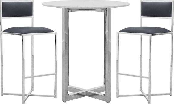 Amalfi X-Base Bar Stool in Cobalt Leather