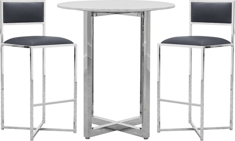 Amalfi X-Base Bar Stool in Cobalt Leather