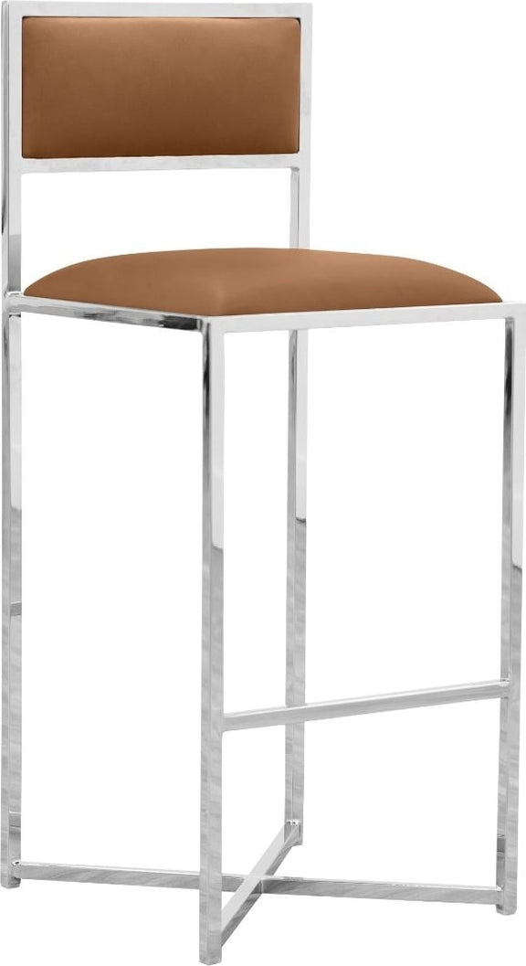 Amalfi X-Base Bar Stool in Cognac Leather
