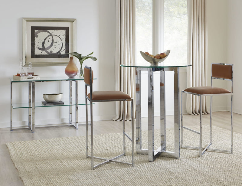 Amalfi X-Base Bar Stool in Cognac Leather