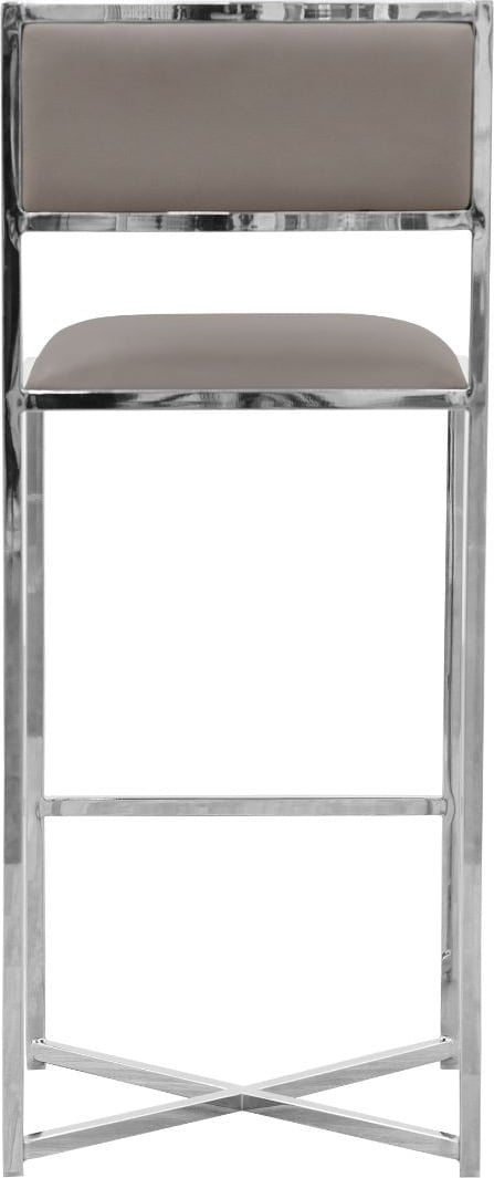 Amalfi X-Base Bar Stool in Taupe Leather