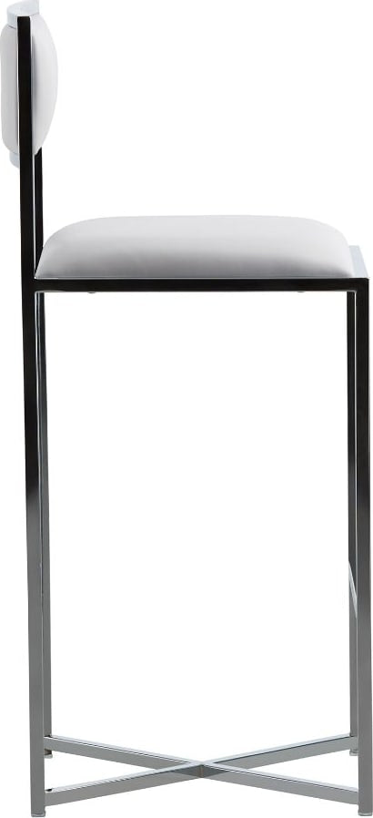 Amalfi X-Base Bar Stool in White Leather