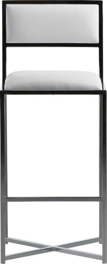 Amalfi X-Base Bar Stool in White Leather