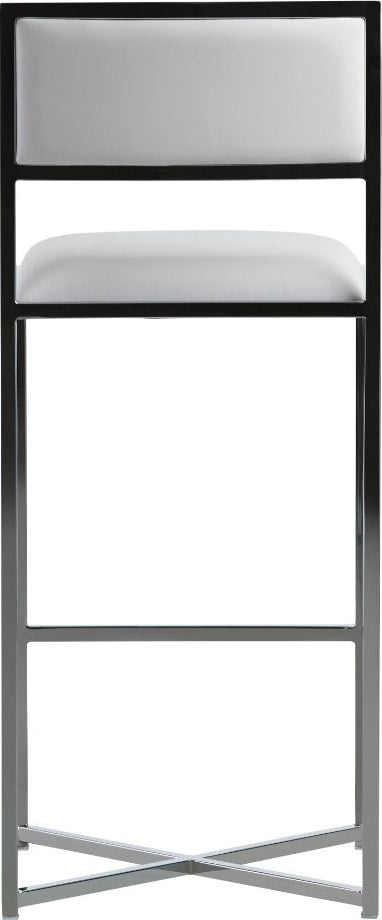 Amalfi X-Base Bar Stool in White Leather