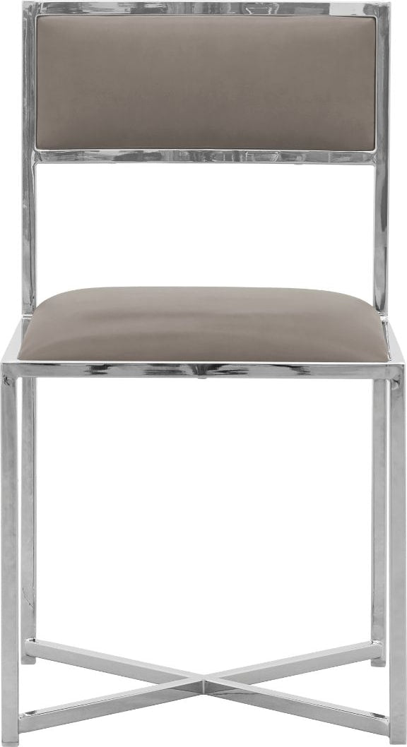 Amalfi X-Base Chair in Taupe Leather