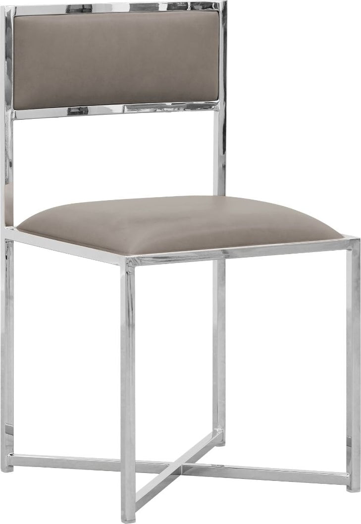 Amalfi X-Base Chair in Taupe Leather