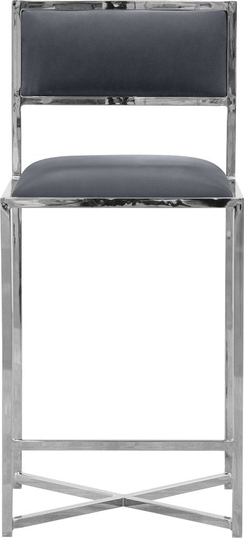 Amalfi X-Base Counter Stool in Cobalt Leather