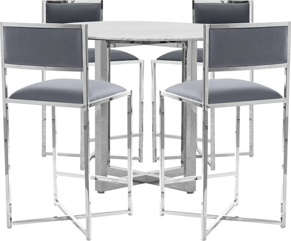 Amalfi X-Base Counter Stool in Cobalt Leather