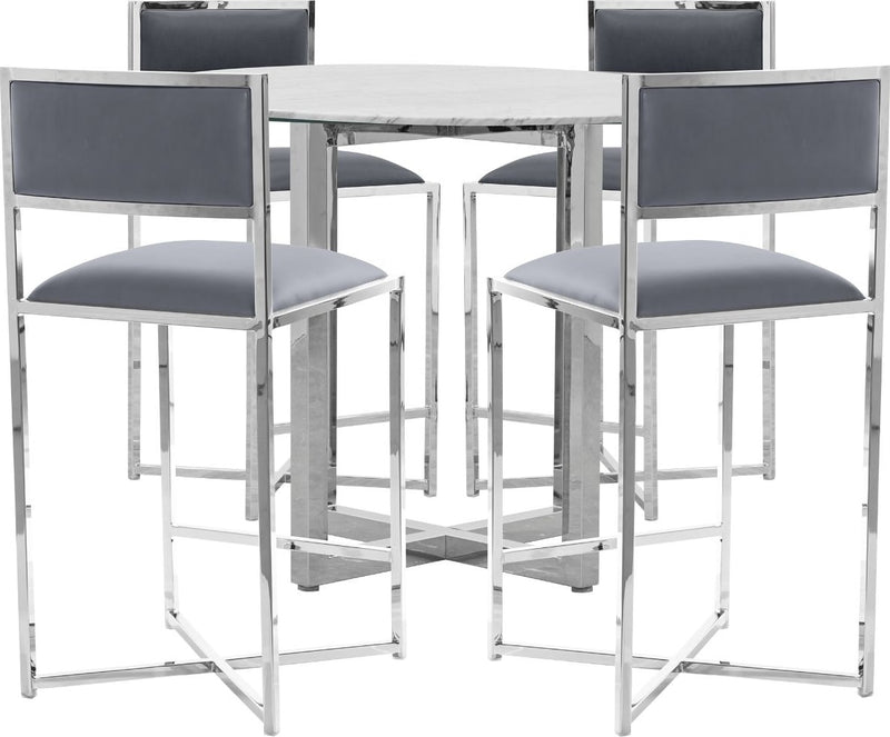 Amalfi X-Base Counter Stool in Cobalt Leather