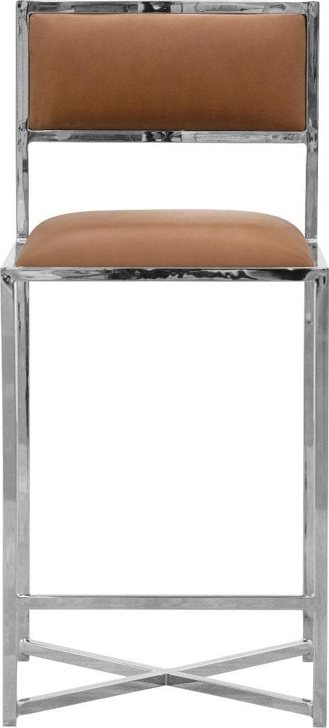 Amalfi X-Base Counter Stool in Cognac Leather