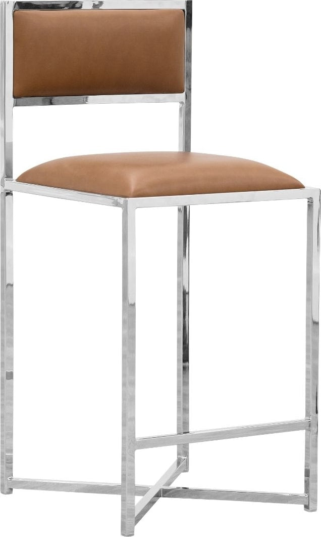 Amalfi X-Base Counter Stool in Cognac Leather
