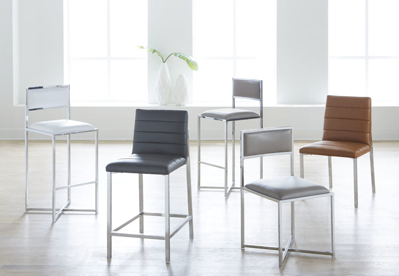 Amalfi X-Base Counter Stool in Cognac Leather