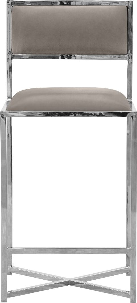Amalfi X-Base Counter Stool in Taupe Leather