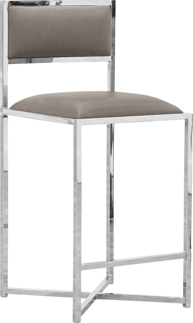 Amalfi X-Base Counter Stool in Taupe Leather