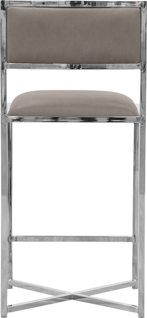 Amalfi X-Base Counter Stool in Taupe Leather