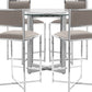 Amalfi X-Base Counter Stool in Taupe Leather