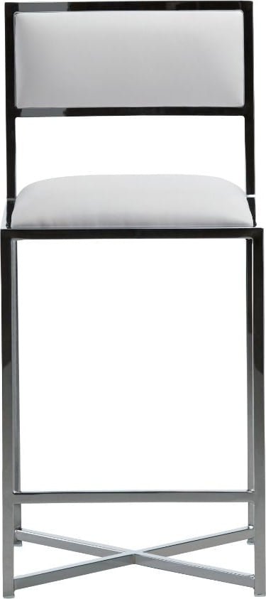 Amalfi X-Base Counter Stool in White Leather