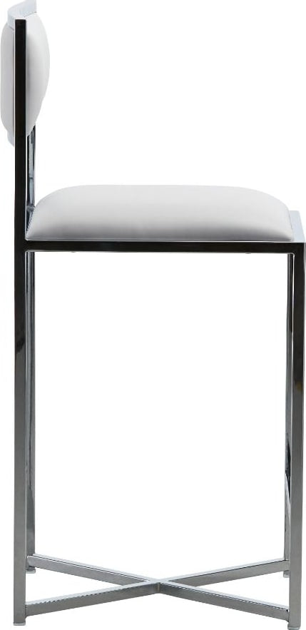 Amalfi X-Base Counter Stool in White Leather
