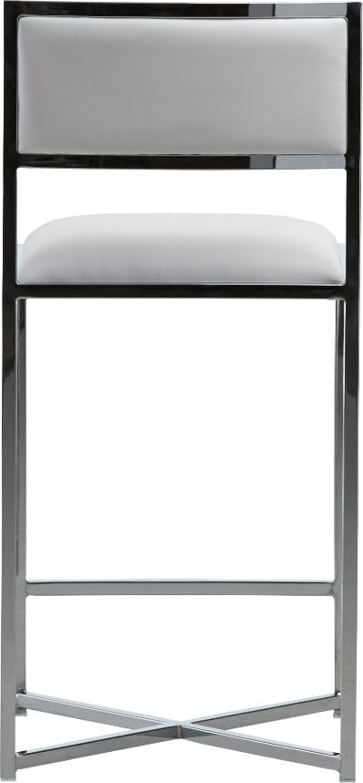 Amalfi X-Base Counter Stool in White Leather