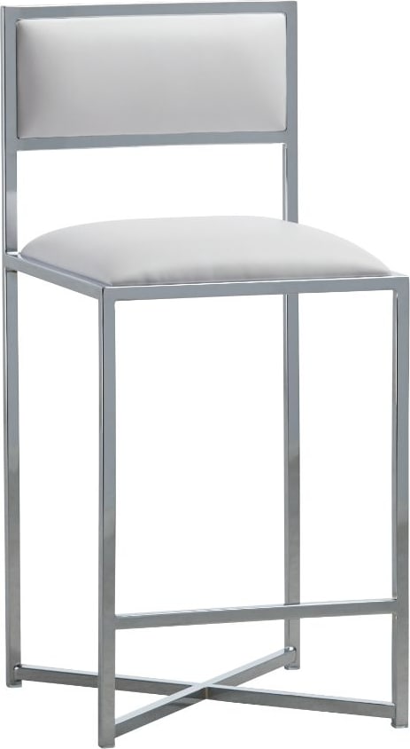 Amalfi X-Base Counter Stool in White Leather