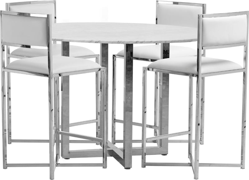 Amalfi X-Base Counter Stool in White Leather