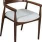 Amaroo Solid Mango Linen Upholstered Dining Arm Chair in Honey Date