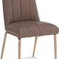 Apollo Upholstered Dining Chair in Cinnamon Synthetic Leather and Brushed Bronze Metal