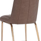 Apollo Upholstered Dining Chair in Cinnamon Synthetic Leather and Brushed Bronze Metal