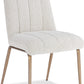 Apollo Upholstered Dining Chair in Ricotta Boucle and Brushed Bronze Metal