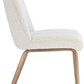 Apollo Upholstered Dining Chair in Ricotta Boucle and Brushed Bronze Metal