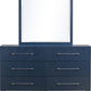 Argento Beveled Glass Wall or Dresser Mirror in Navy Blue