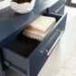 Argento Six Drawer Dresser in Navy Blue and Burnished Brass (2024)
