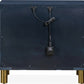 Argento Two Drawer USB Charging Nightstand in Navy Blue and Burnished Brass