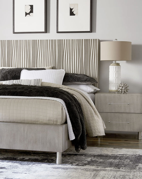 Argento Cal King Bed in Misty Grey