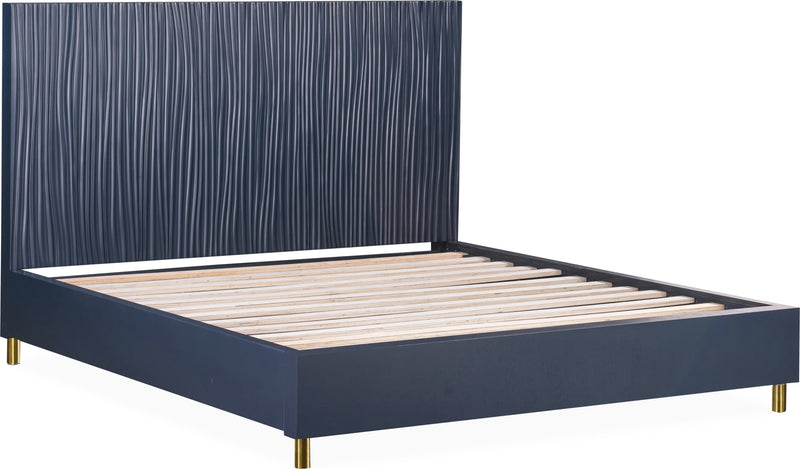 Argento Full Bed in Navy Blue and Burnished Brass
