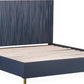 Argento Queen Bed in Navy Blue and Burnished Brass