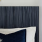 Argento Queen Bed in Navy Blue and Burnished Brass