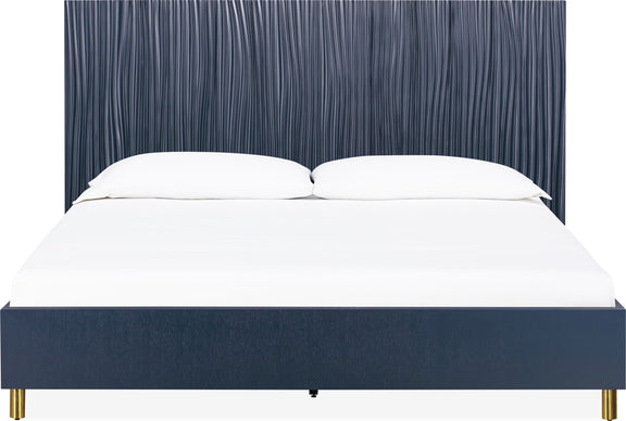 Argento Full Bed in Navy Blue and Burnished Brass