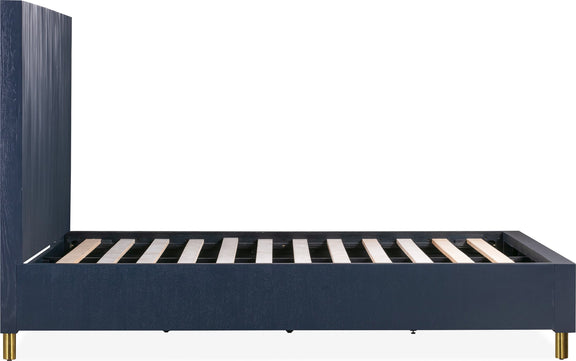 Argento Full Bed in Navy Blue and Burnished Brass