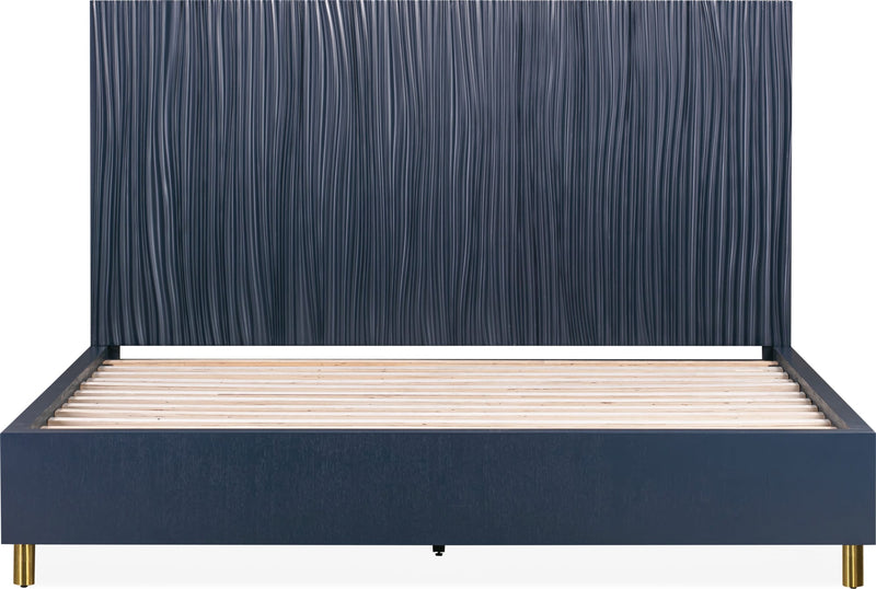 Argento Full Bed in Navy Blue and Burnished Brass